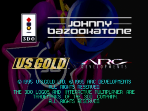 Johnny Bazookatone title screen for 3DO